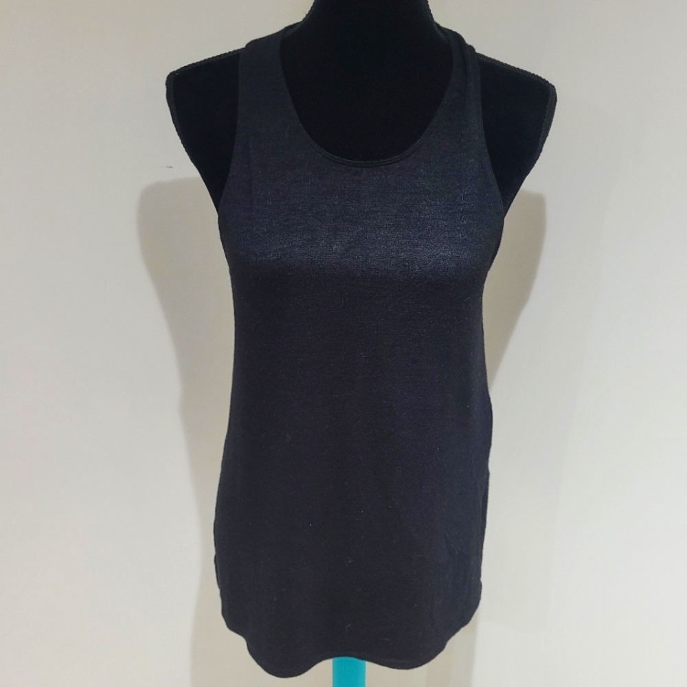 Wilfred Free Women's Marled Longline Tank Top Small Black Basics Layering Casual